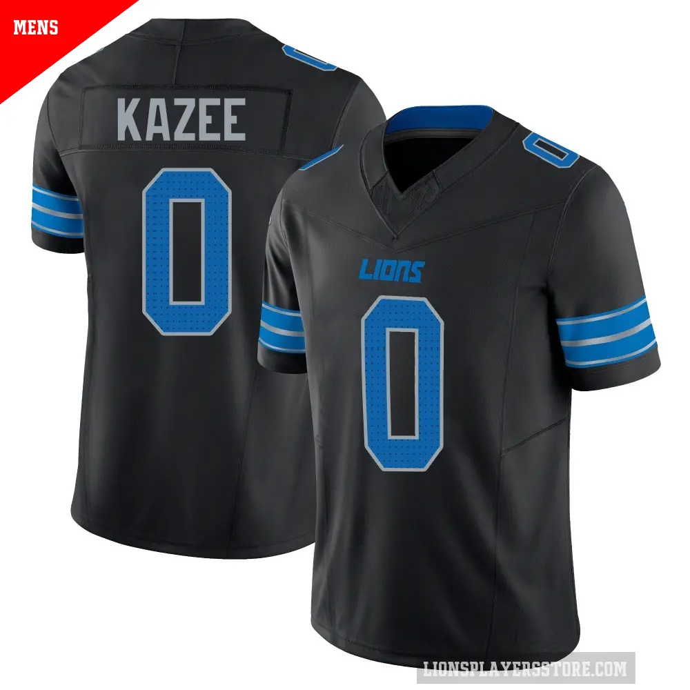 Men's Detroit Lions ＃0 Damontae Kazee Black Limited Alternate Vapor F.U.S.E. 2nd Jersey