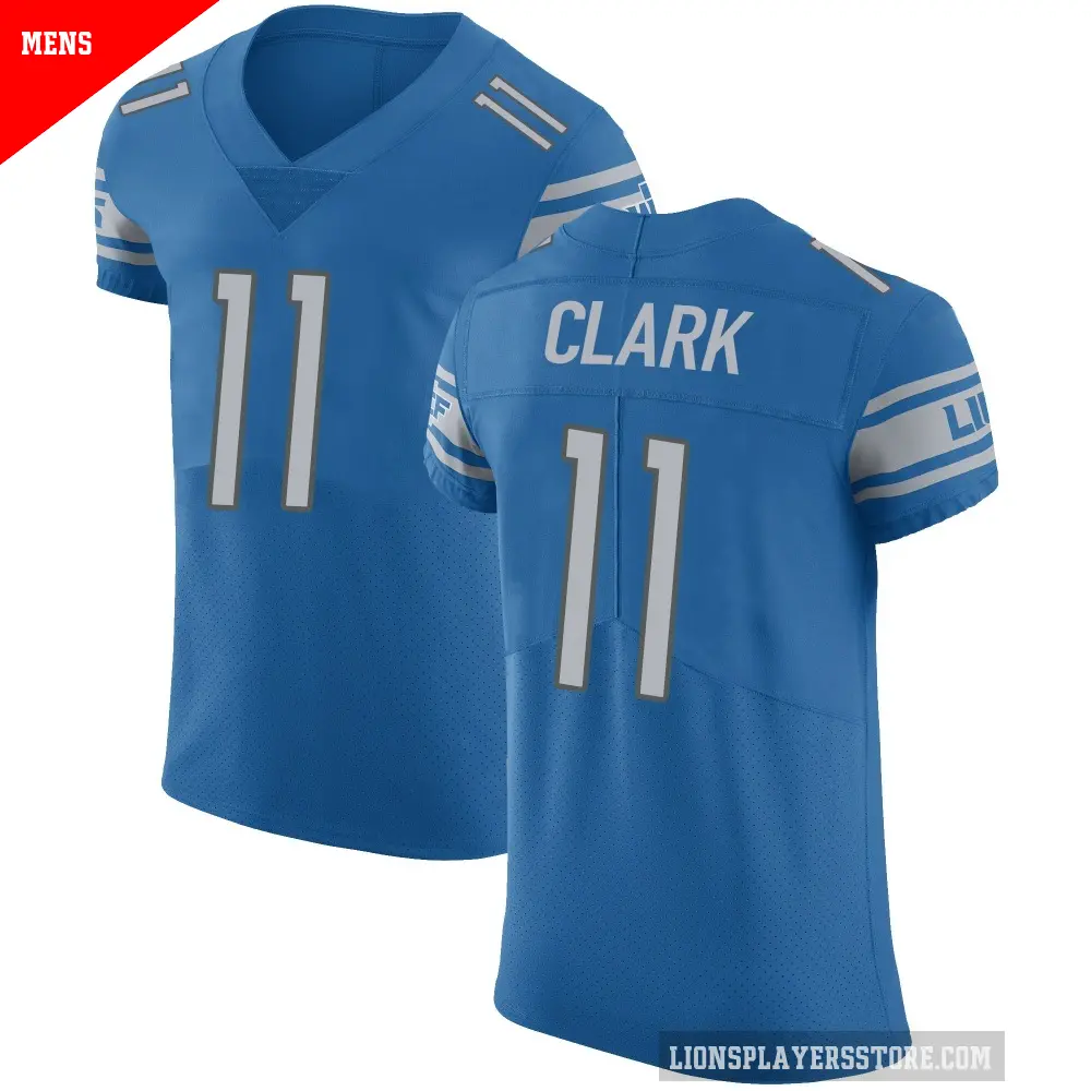 Men's Detroit Lions ＃11 Damone Clark Blue Elite Team Color Vapor Untouchable Jersey