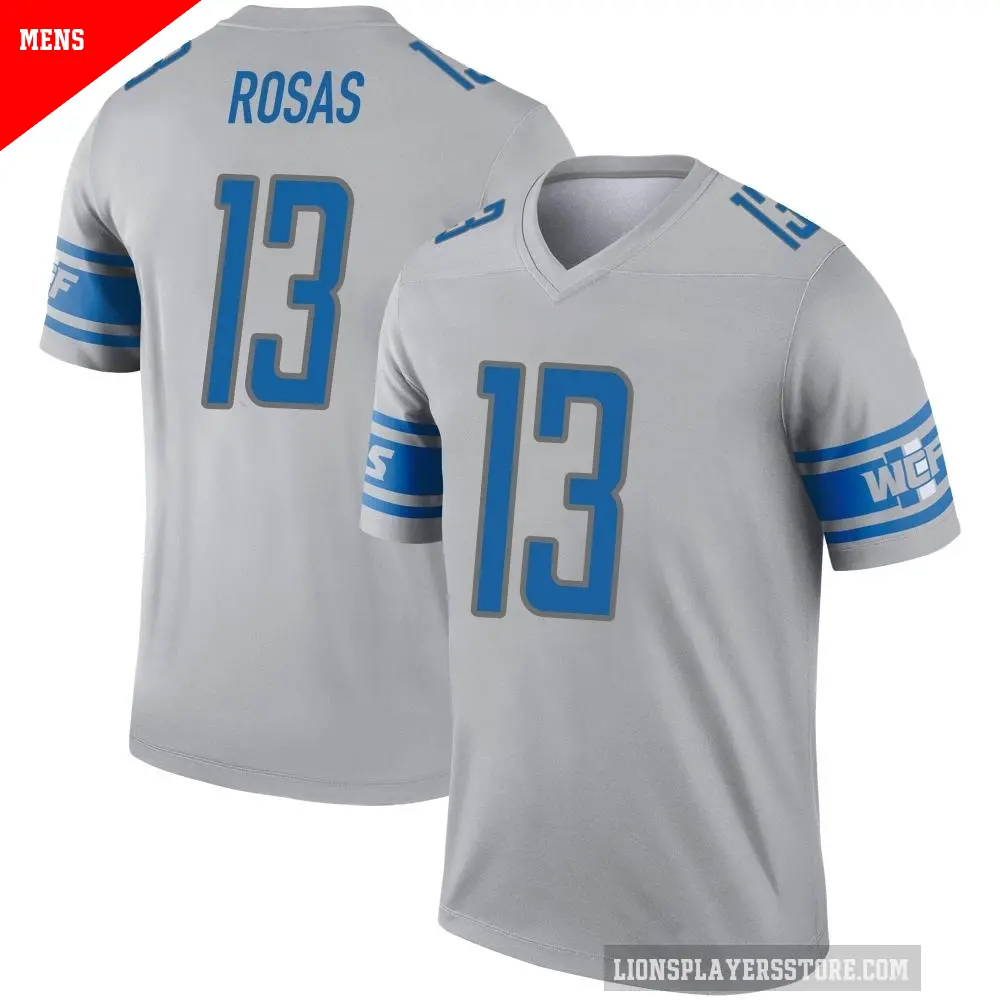 Men's Detroit Lions ＃13 Aldrick Rosas Gray Legend Inverted Jersey