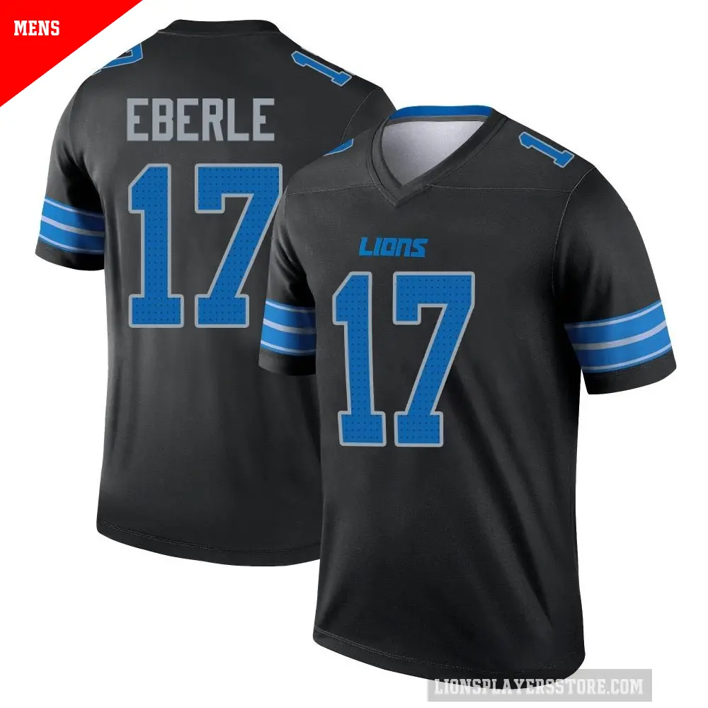Men's Detroit Lions ＃17 Dominik Eberle Black Legend Jersey