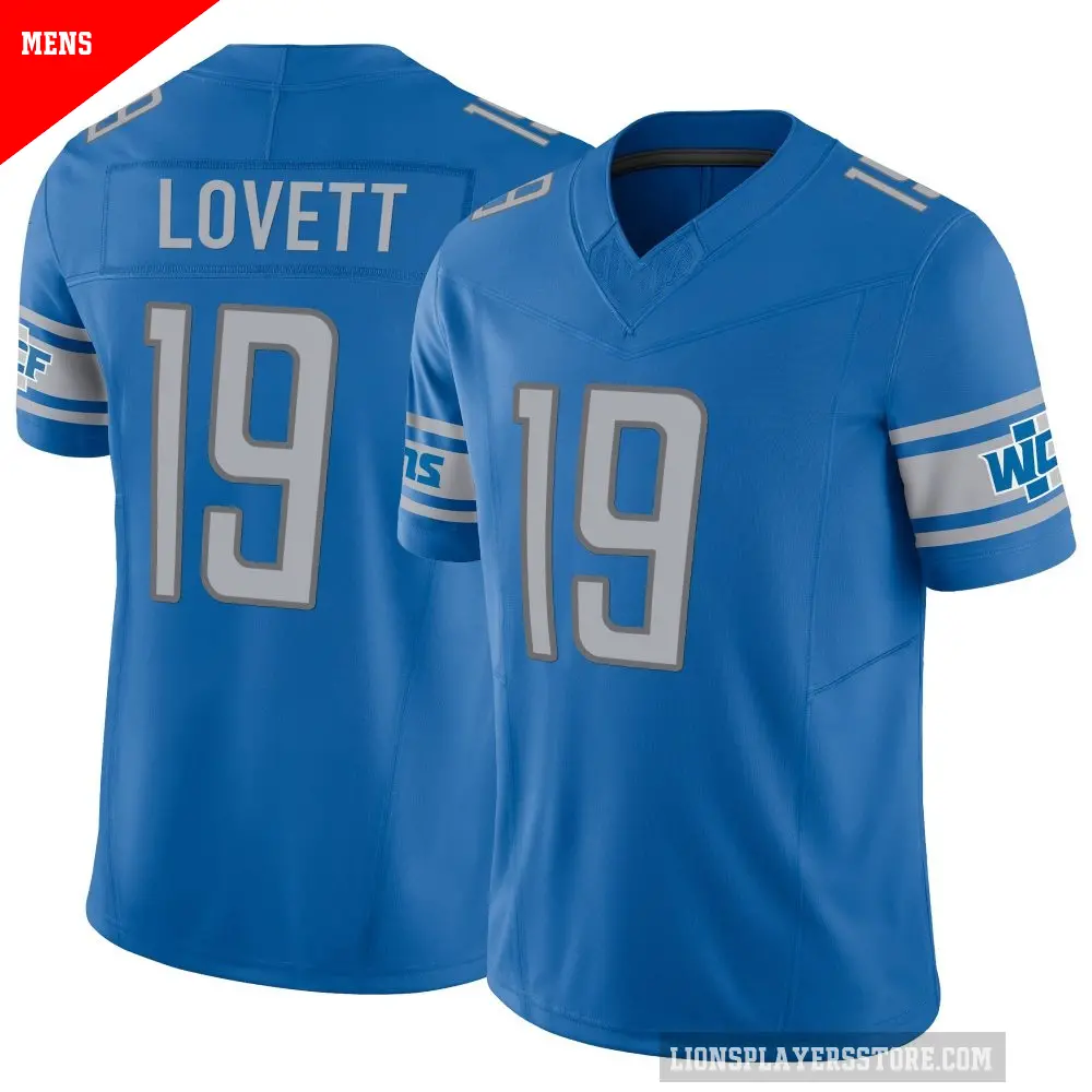 Men's Detroit Lions ＃19 Dominic Lovett Blue Limited Vapor F.U.S.E. Jersey