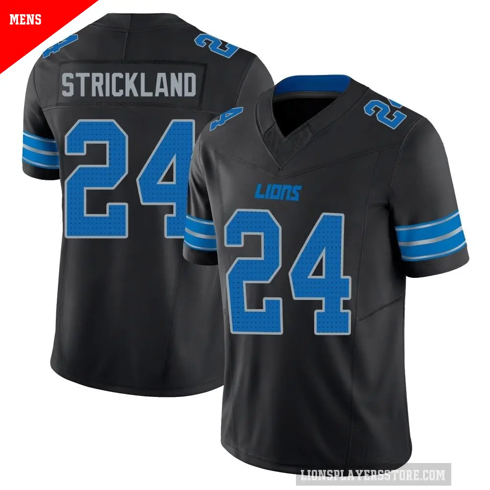 Men's Detroit Lions ＃24 Loren Strickland Black Limited Alternate Vapor F.U.S.E. 2nd Jersey