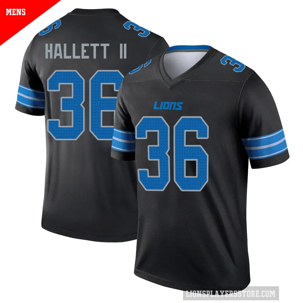 Men's Detroit Lions ＃36 Erick Hallett II Black Legend Jersey