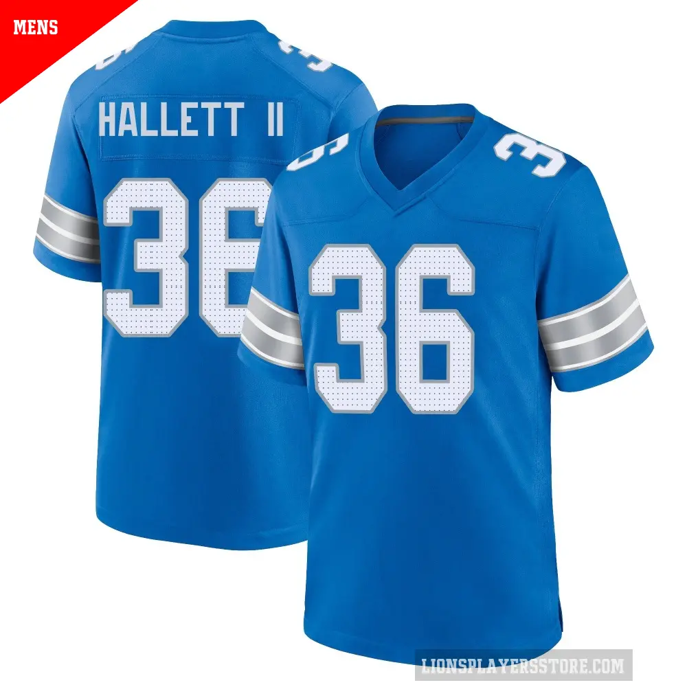 Men's Detroit Lions ＃36 Erick Hallett II Blue Game 2nd Jersey