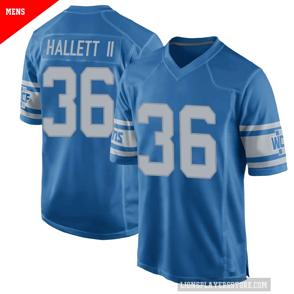 Men's Detroit Lions ＃36 Erick Hallett II Blue Game Throwback Vapor Untouchable Jersey