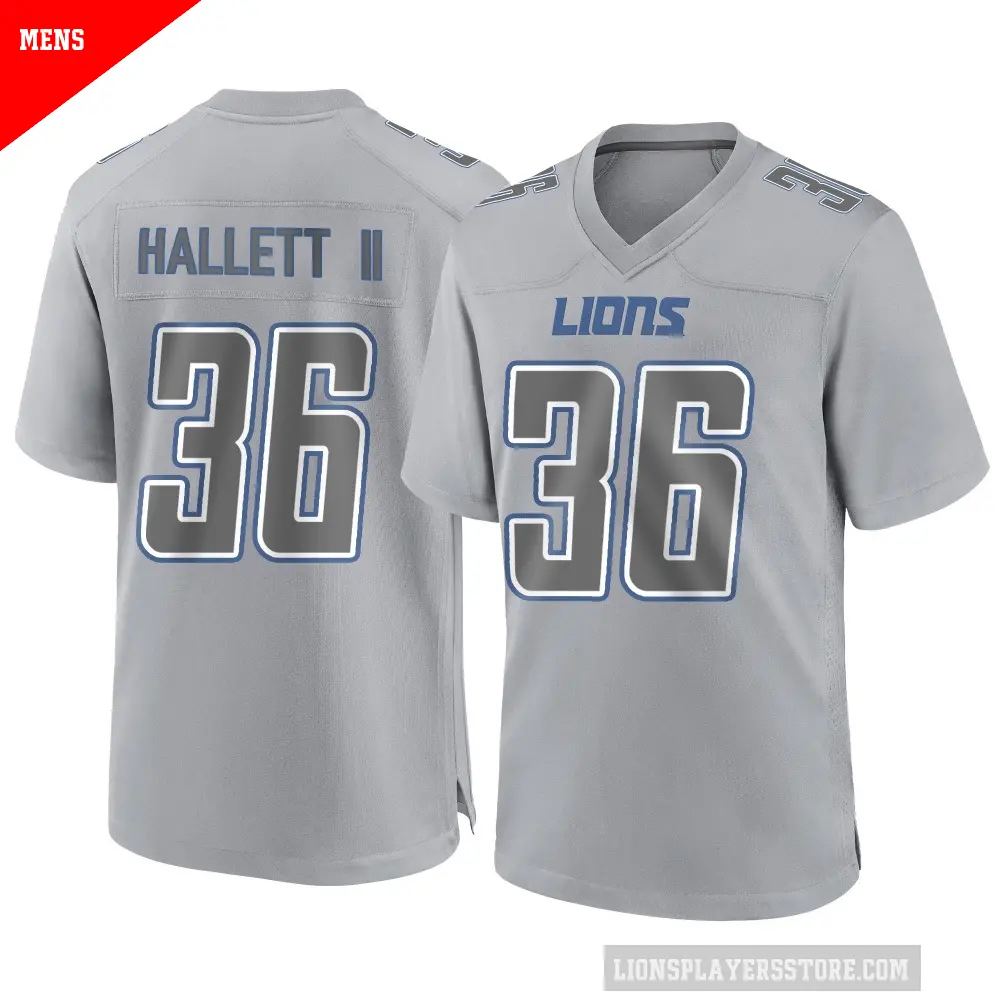 Men's Detroit Lions ＃36 Erick Hallett II Gray Game Atmosphere Fashion Jersey