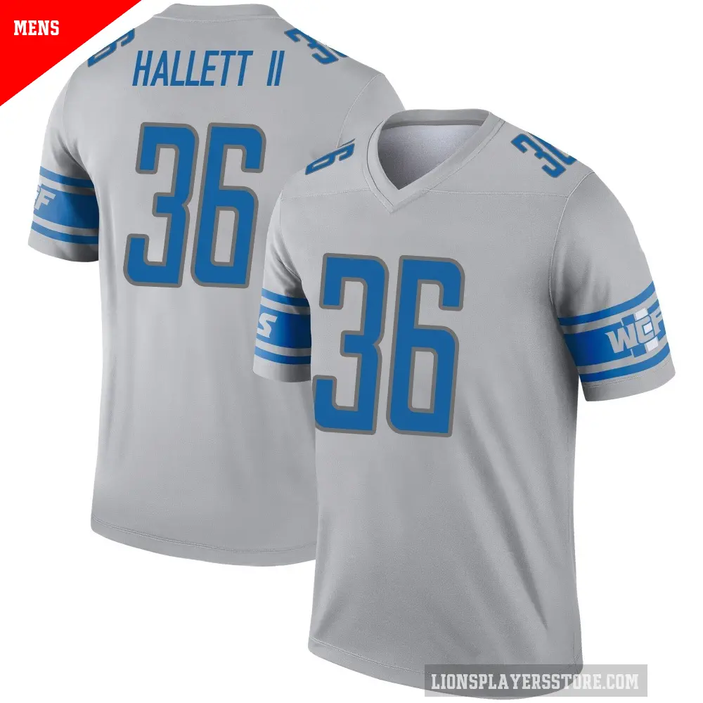 Men's Detroit Lions ＃36 Erick Hallett II Gray Legend Inverted Jersey