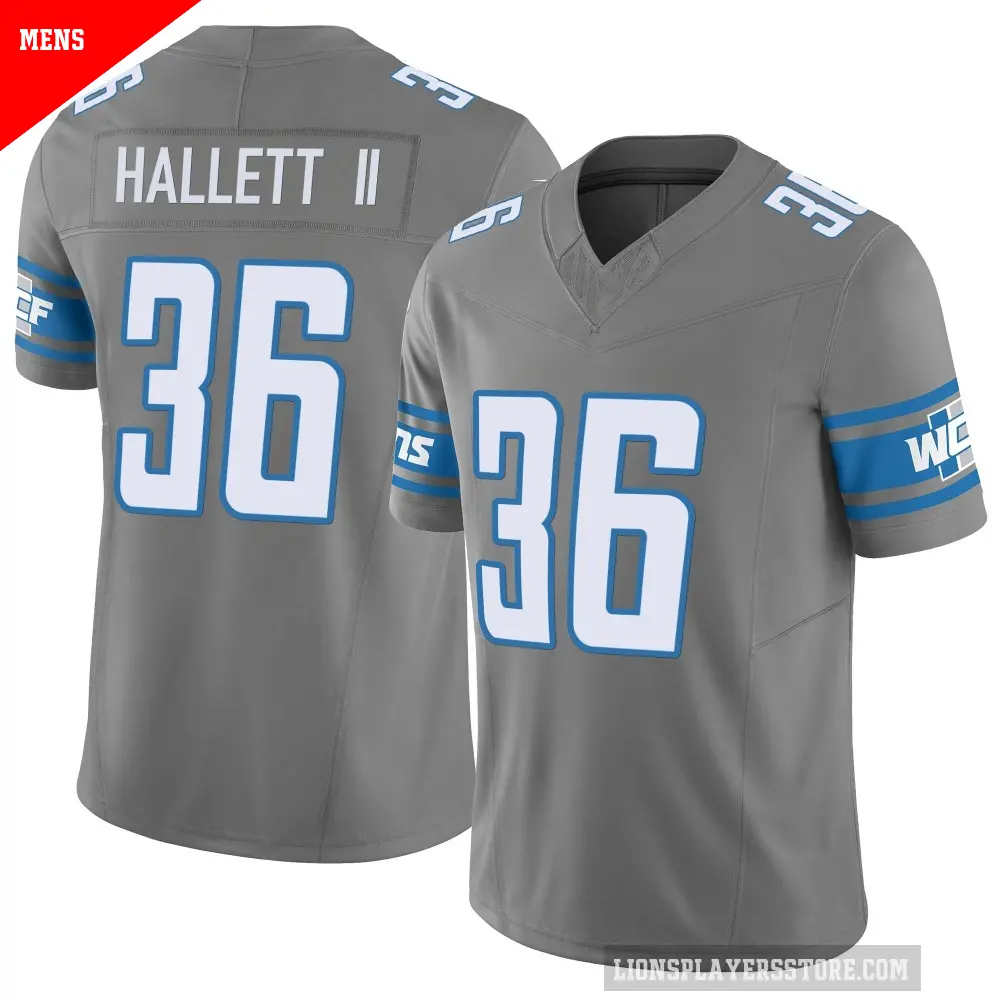 Men's Detroit Lions ＃36 Erick Hallett II Limited Silver Vapor F.U.S.E. Jersey