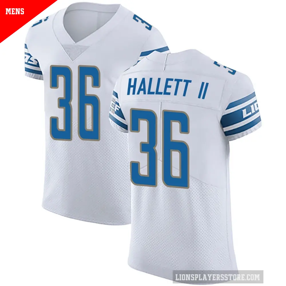 Men's Detroit Lions ＃36 Erick Hallett II White Elite Vapor Untouchable Jersey