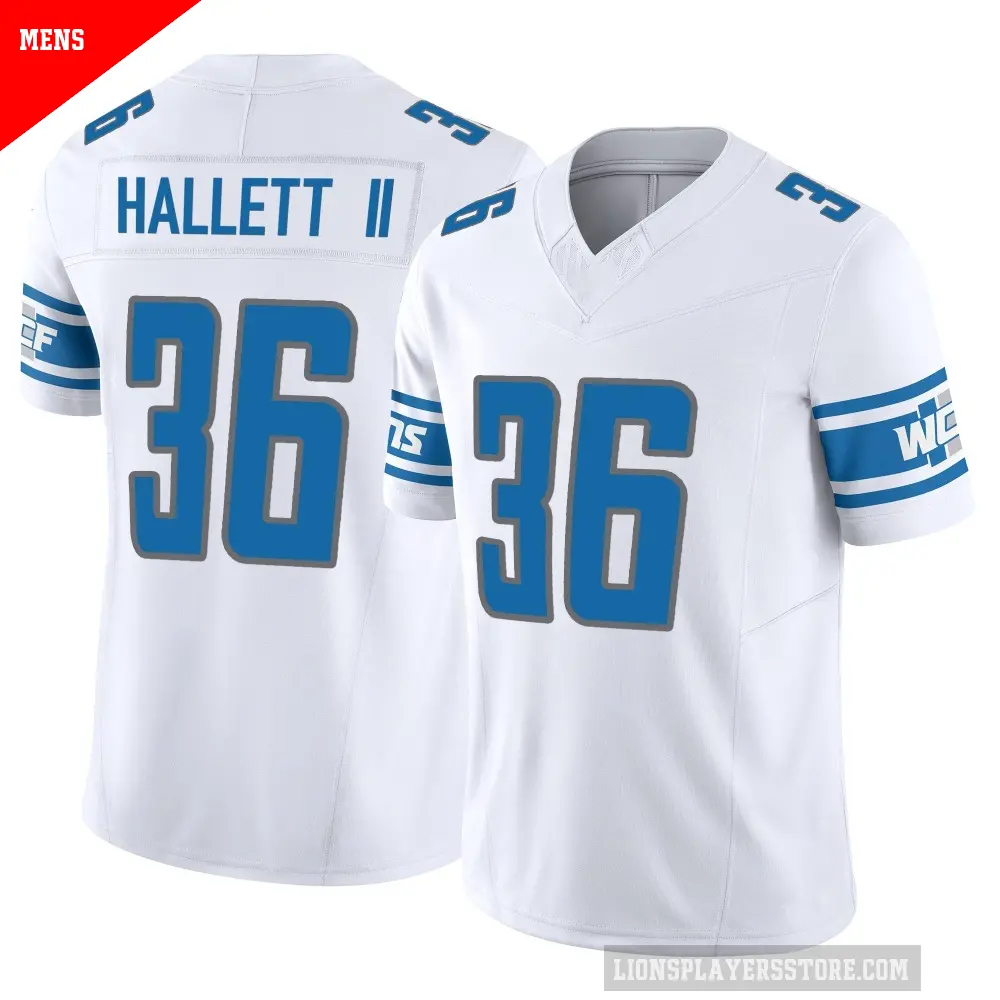 Men's Detroit Lions ＃36 Erick Hallett II White Limited Vapor F.U.S.E. Jersey