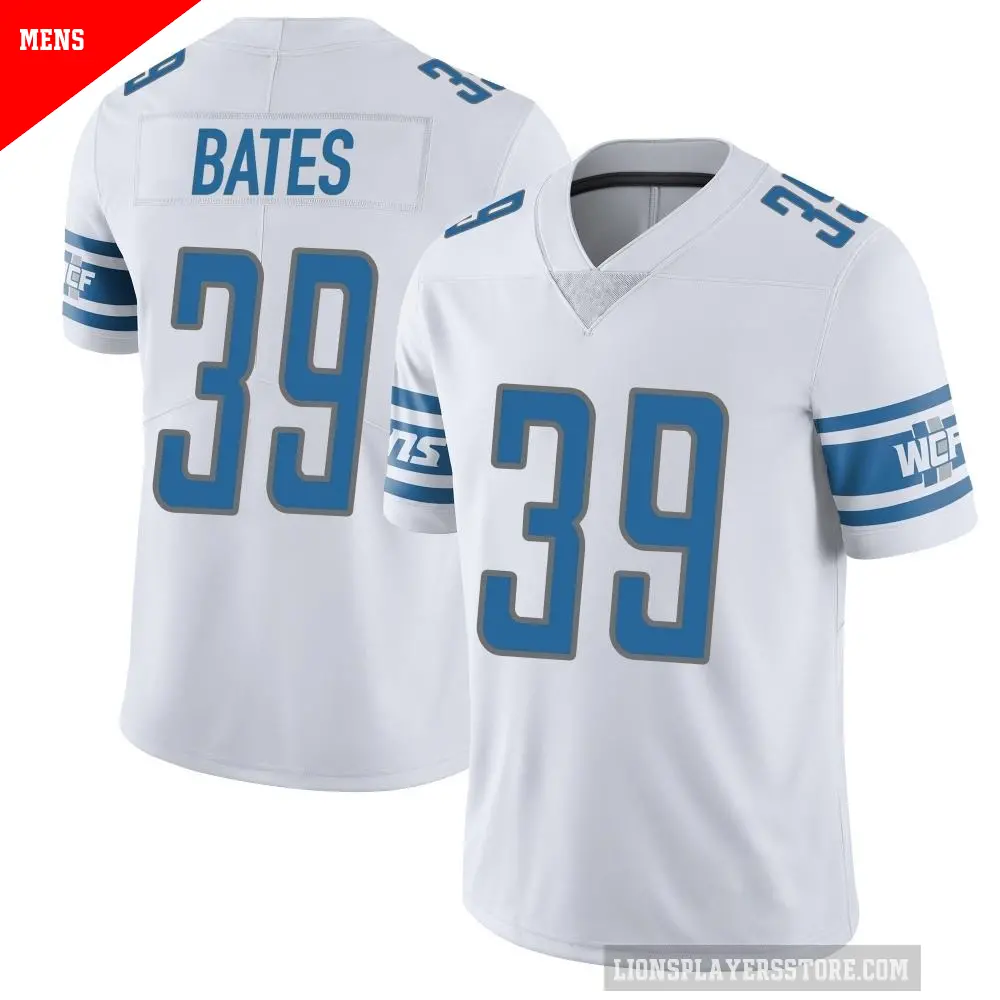 Men's Detroit Lions ＃39 Jake Bates White Limited Vapor Untouchable Jersey