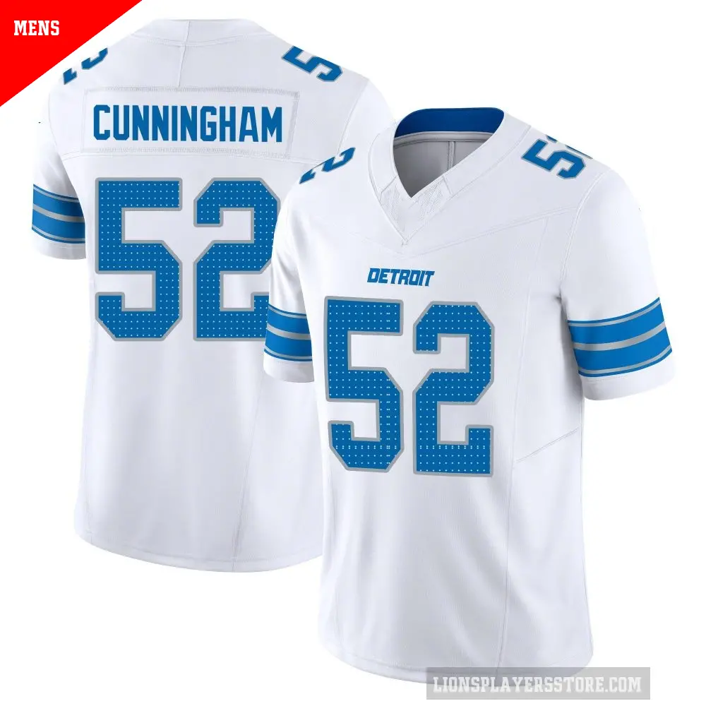 Men's Detroit Lions ＃52 Zach Cunningham White Limited Vapor F.U.S.E. 2nd Jersey