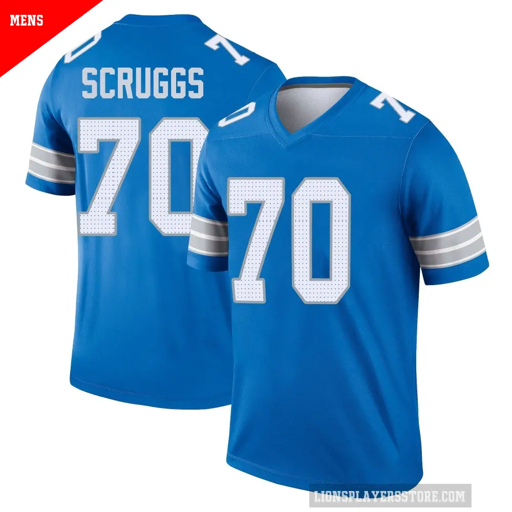 Men's Detroit Lions ＃70 Juice Scruggs Blue Legend 2nd Jersey