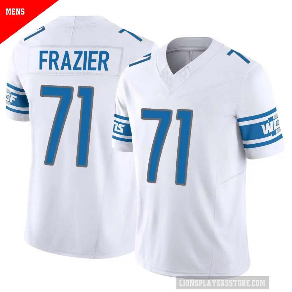 Men's Detroit Lions ＃71 Miles Frazier White Limited Vapor F.U.S.E. Jersey