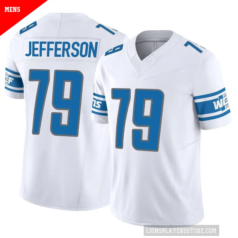 Men's Detroit Lions ＃79 Quinton Jefferson White Limited Vapor F.U.S.E. Jersey