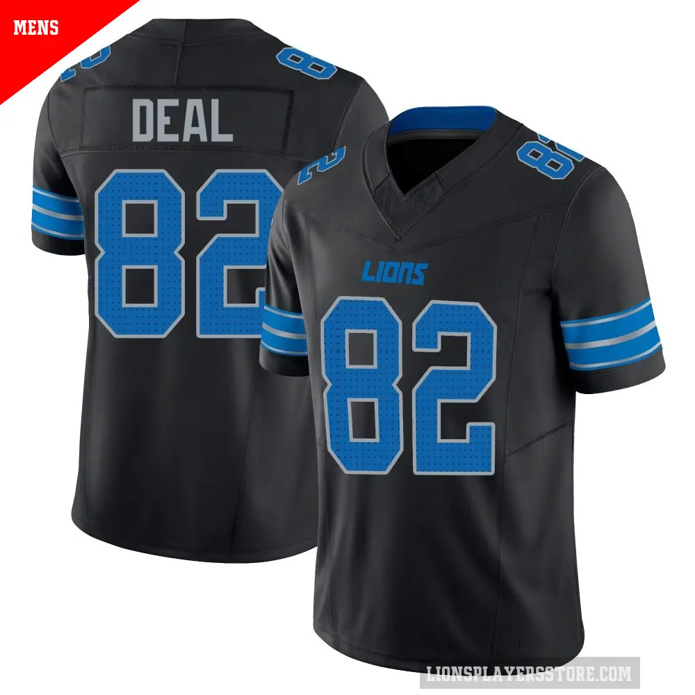 Men's Detroit Lions ＃82 Luke Deal Black Limited Alternate Vapor F.U.S.E. 2nd Jersey