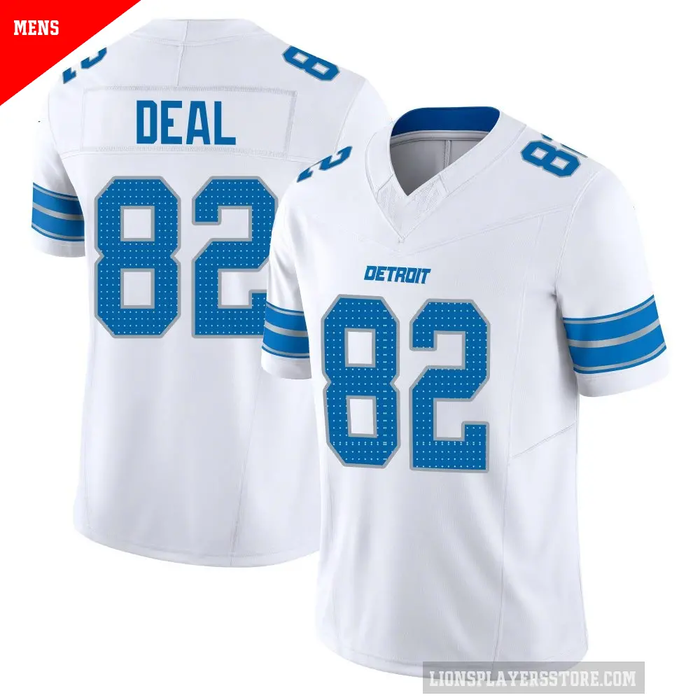 Men's Detroit Lions ＃82 Luke Deal White Limited Vapor F.U.S.E. 2nd Jersey