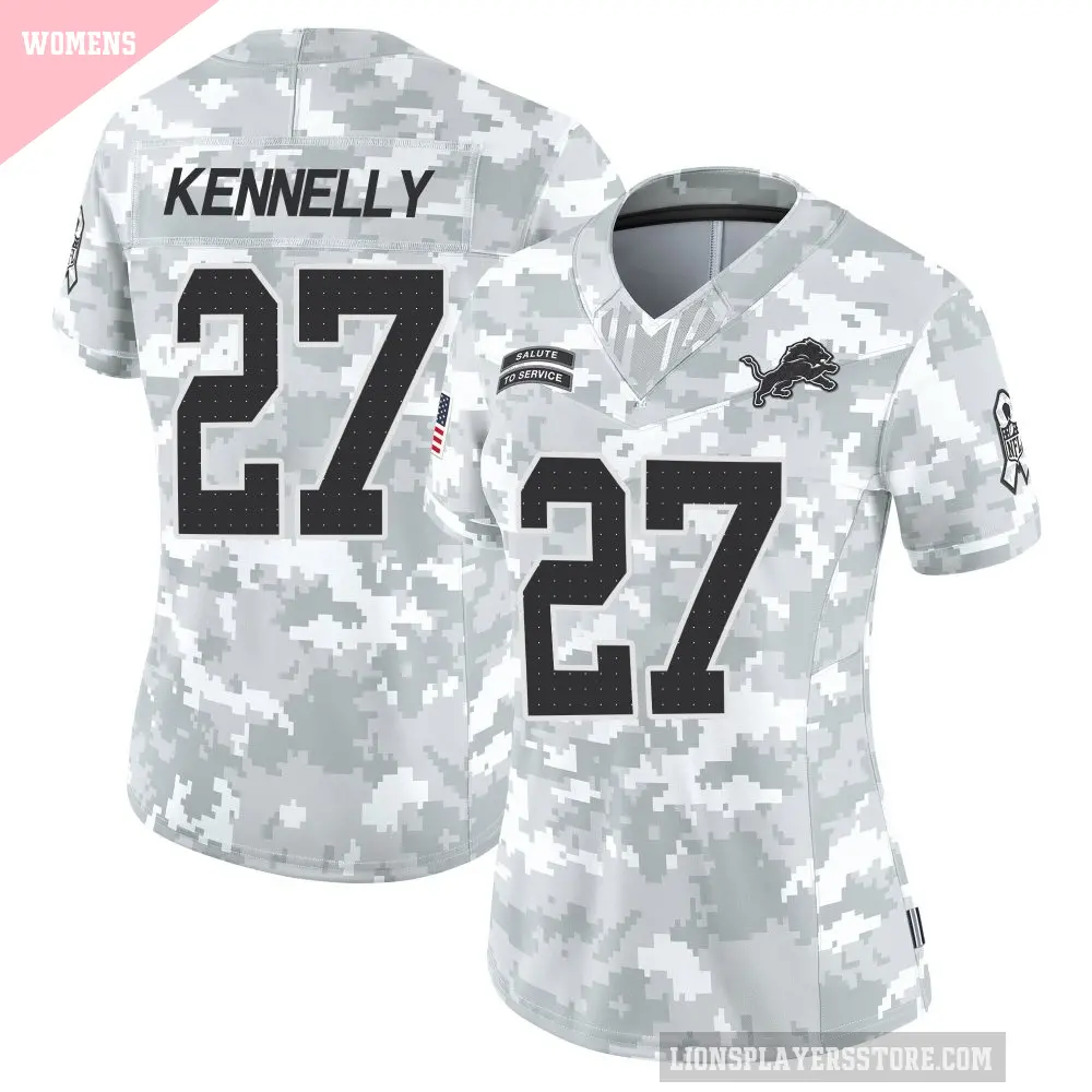 Women's Detroit Lions ＃27 Ian Kennelly Arctic Camo Limited 2024 Salute to Service Jersey