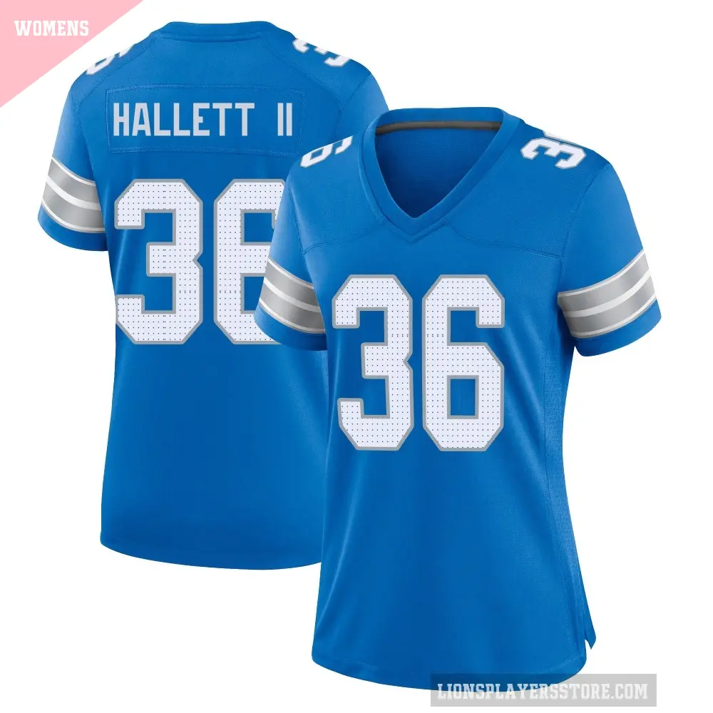 Women's Detroit Lions ＃36 Erick Hallett II Blue Game 2nd Jersey