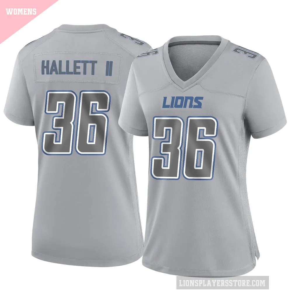 Women's Detroit Lions ＃36 Erick Hallett II Gray Game Atmosphere Fashion Jersey