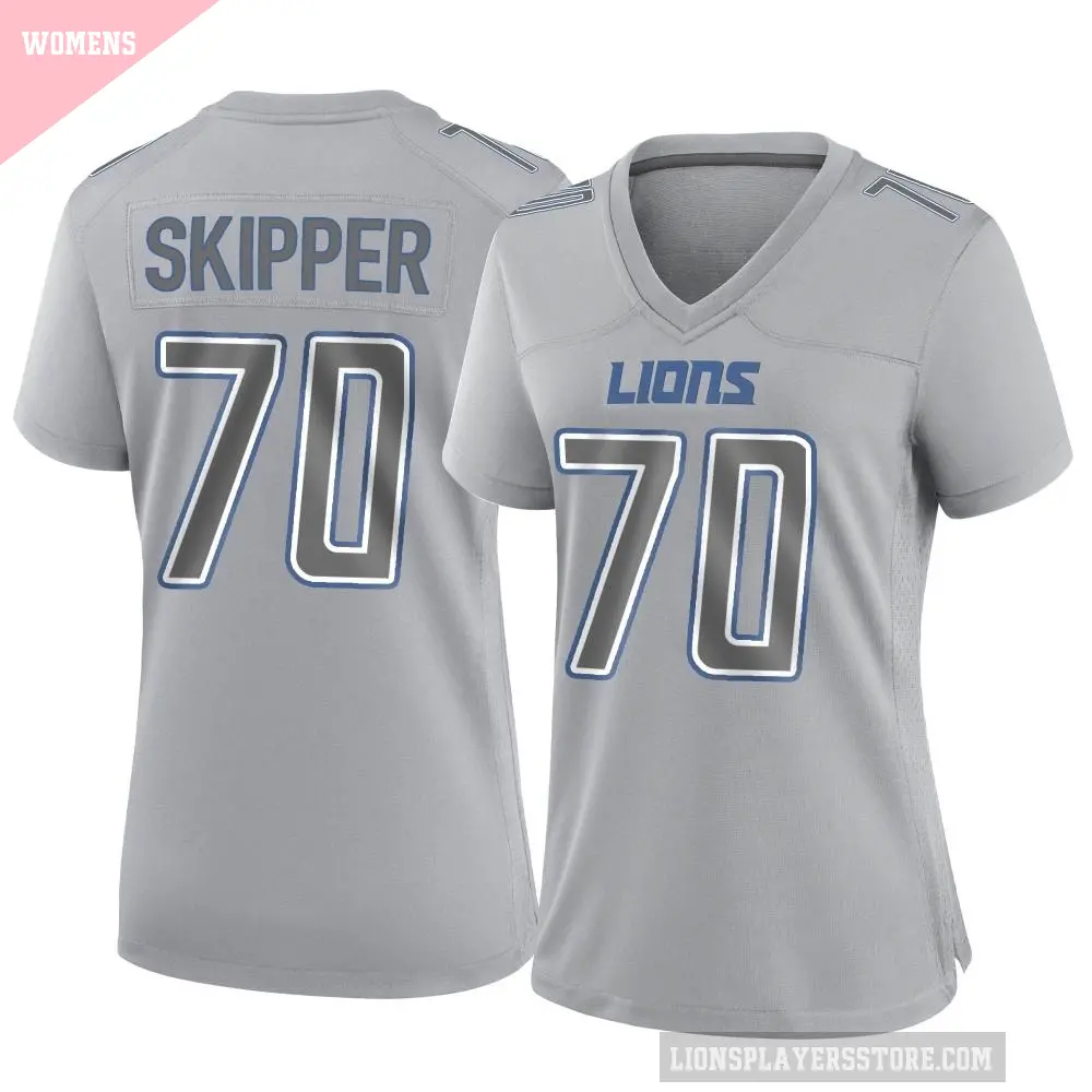 Women's Detroit Lions ＃70 Dan Skipper Gray Game Atmosphere Fashion Jersey