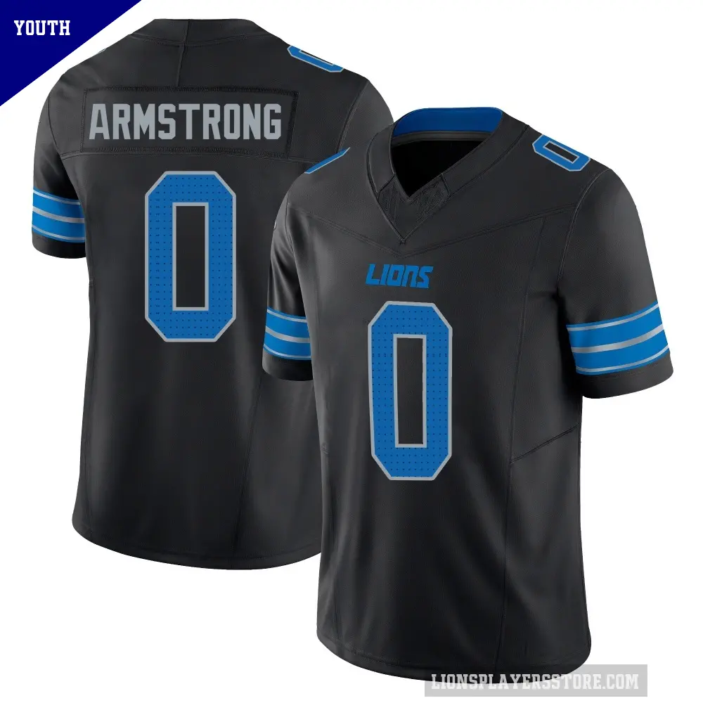 Youth Detroit Lions ＃0 Andrew Armstrong Black Limited Alternate Vapor F.U.S.E. 2nd Jersey