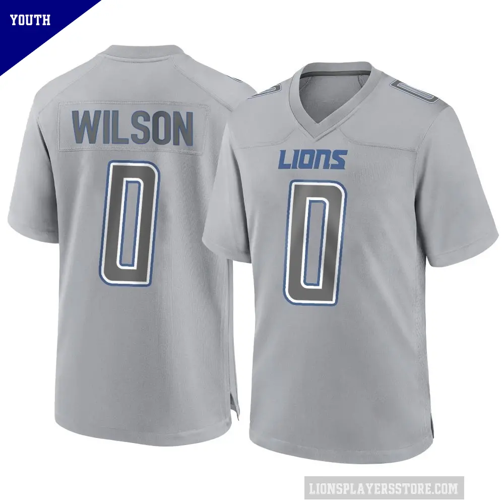 Youth Detroit Lions ＃0 Cedrick Wilson Jr. Gray Game Atmosphere Fashion Jersey