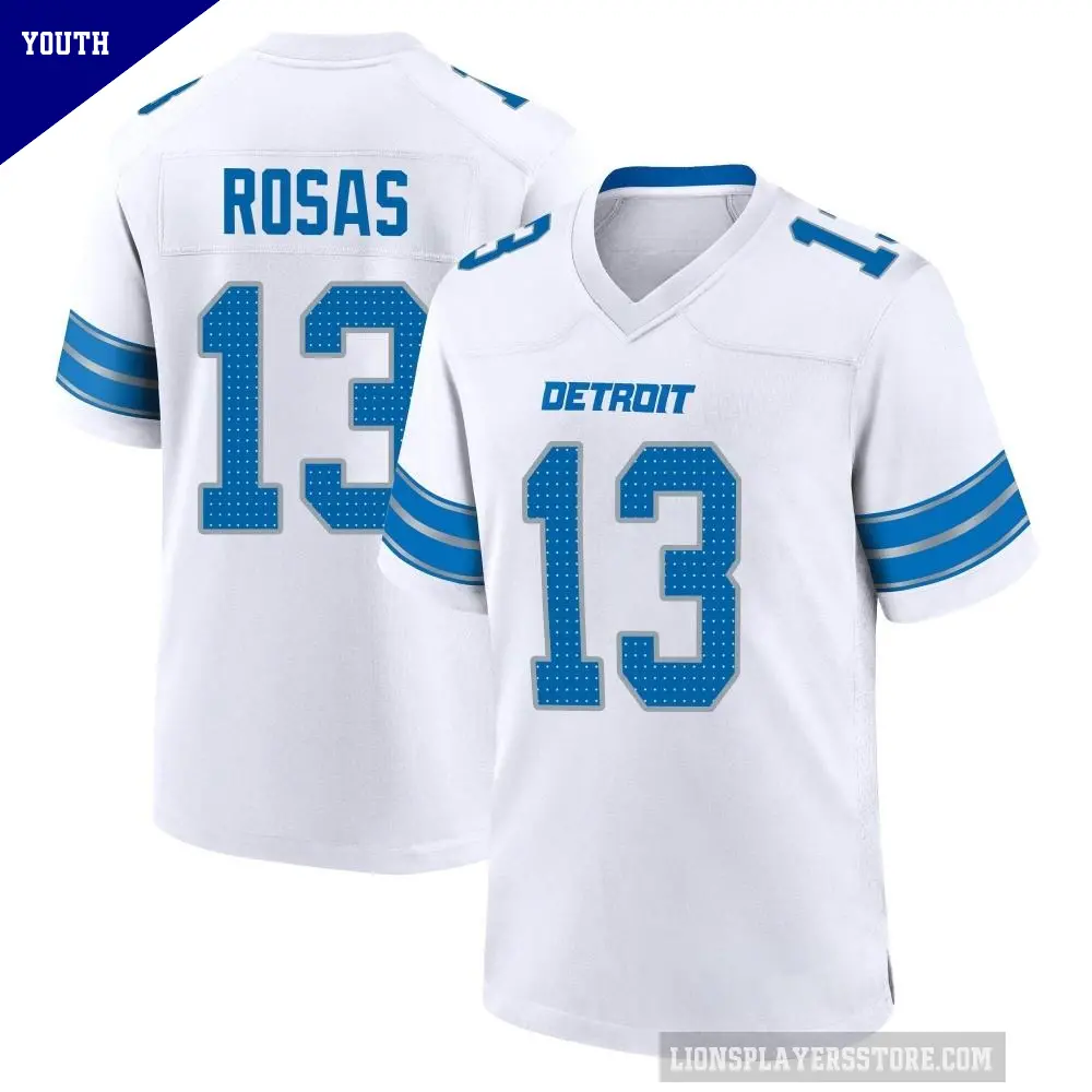 Youth Detroit Lions ＃13 Aldrick Rosas White Game 2nd Jersey