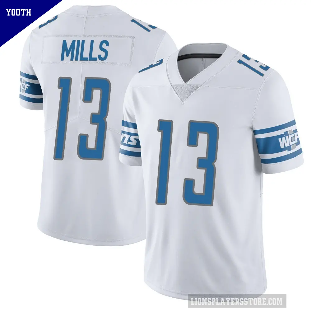 Youth Detroit Lions ＃13 Jalen Mills White Limited Vapor Untouchable Jersey