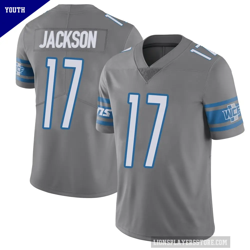 Youth Detroit Lions ＃17 Dan Jackson Limited Color Rush Steel Vapor Untouchable Jersey