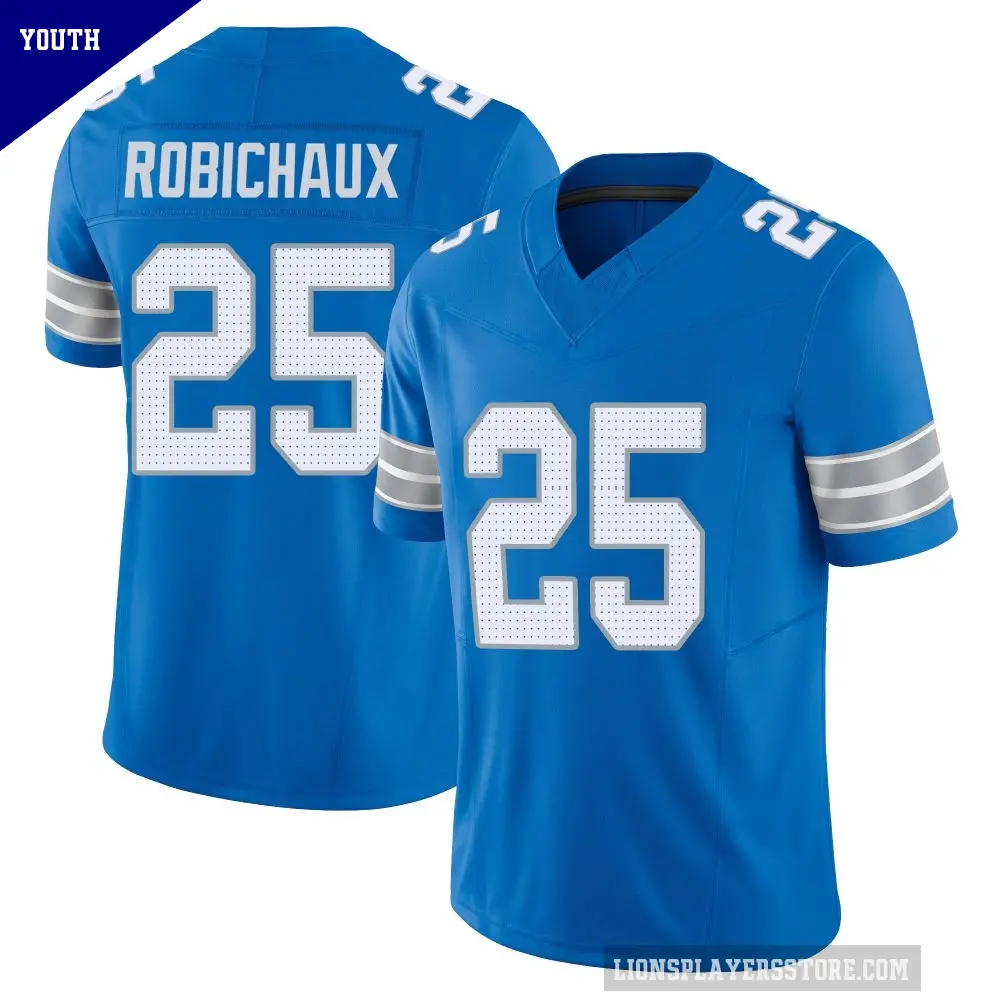 Youth Detroit Lions ＃25 Kye Robichaux Blue Limited Vapor F.U.S.E. 2nd Jersey