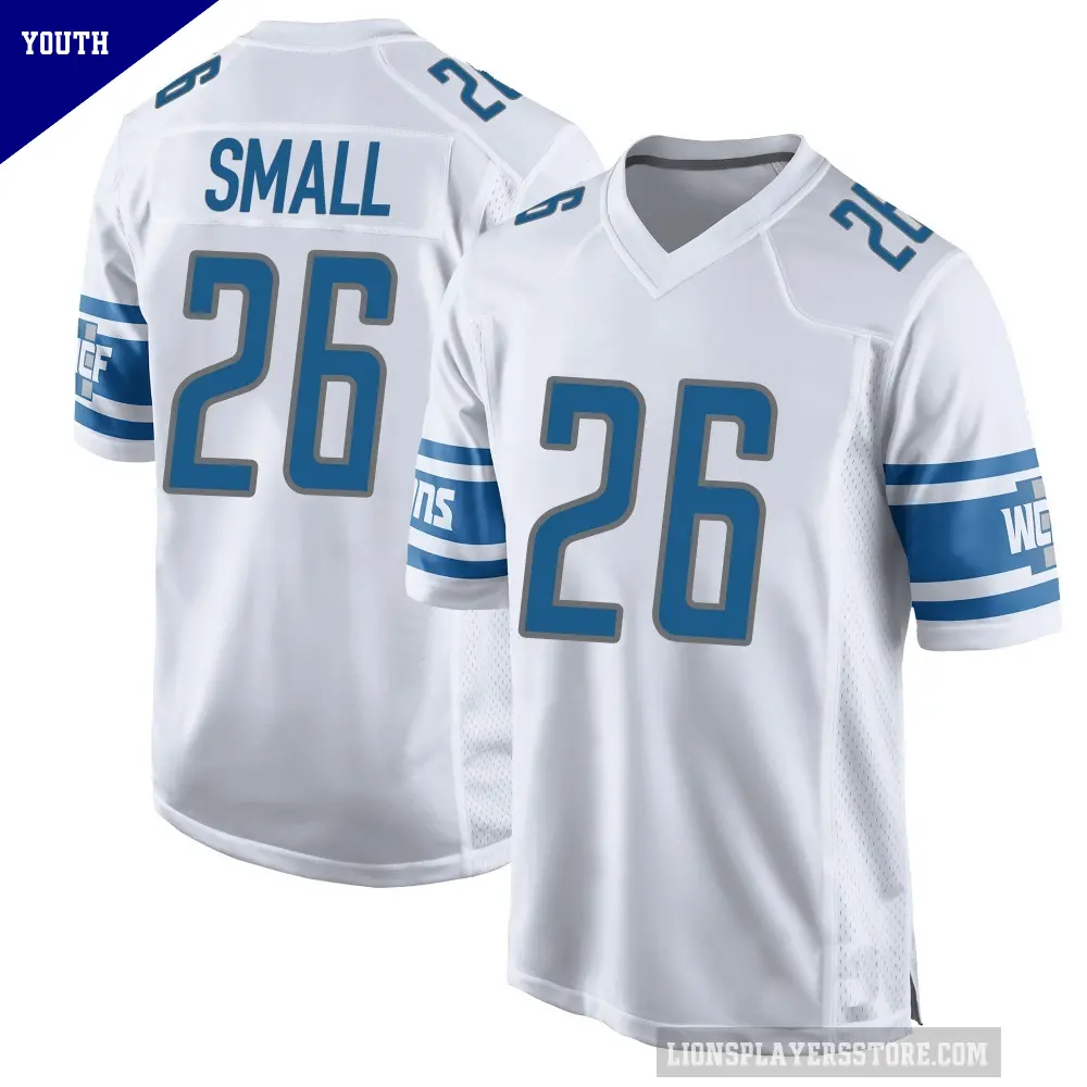 Youth Detroit Lions ＃26 Jabari Small White Game Jersey