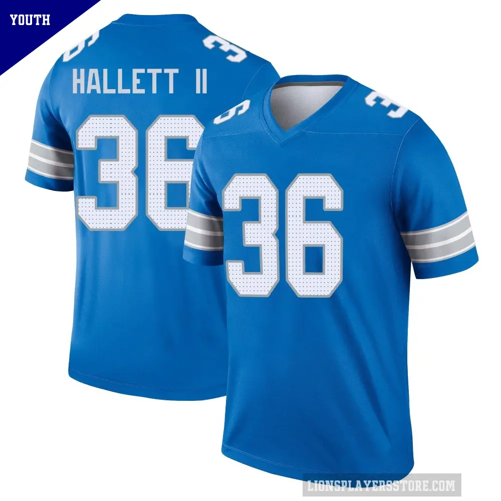 Youth Detroit Lions ＃36 Erick Hallett II Blue Legend 2nd Jersey