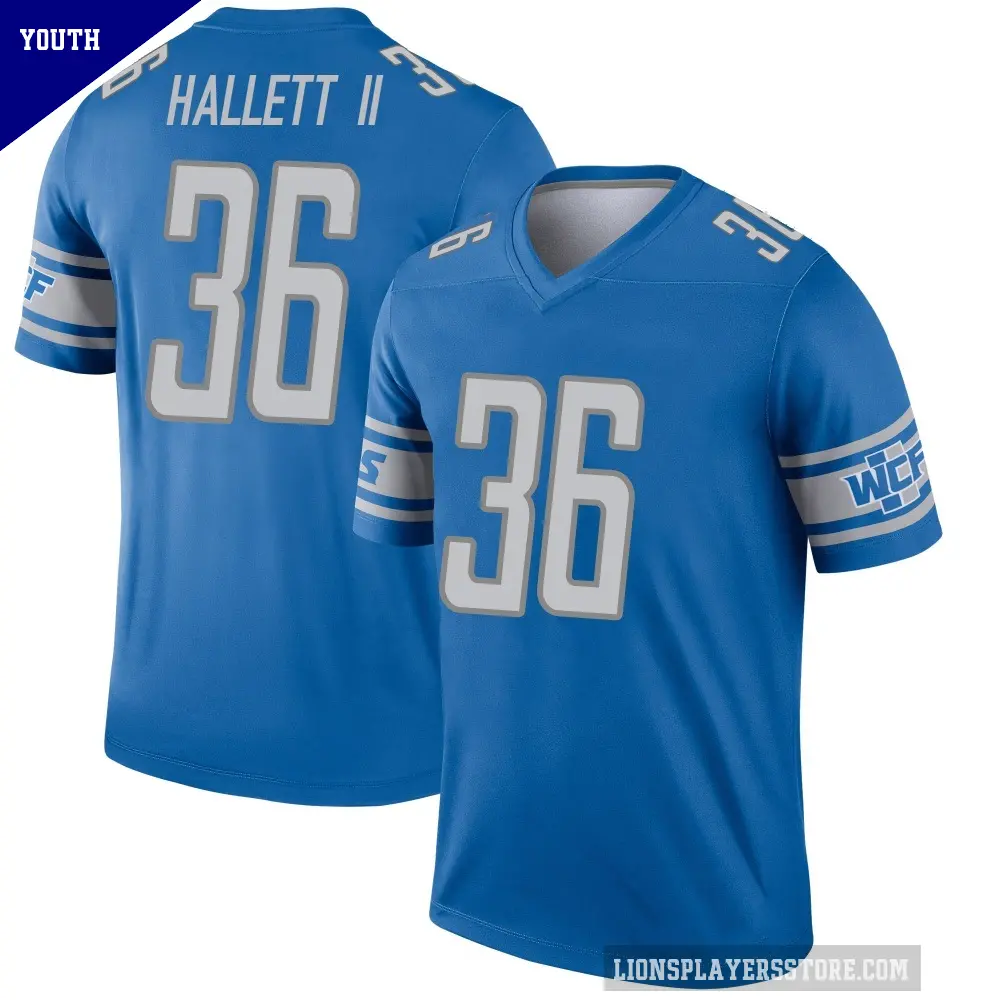 Youth Detroit Lions ＃36 Erick Hallett II Blue Legend Jersey