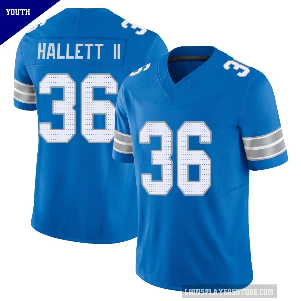 Youth Detroit Lions ＃36 Erick Hallett II Blue Limited Vapor F.U.S.E. 2nd Jersey