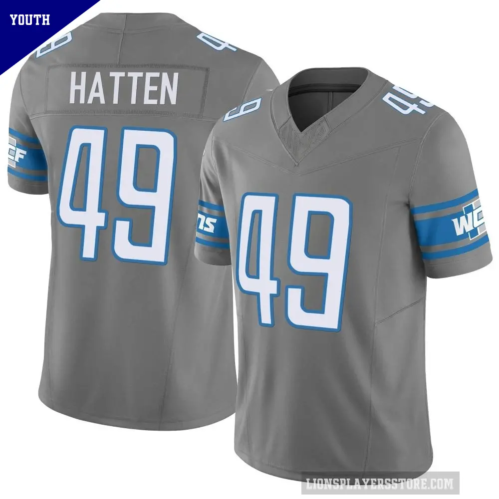 Youth Detroit Lions ＃49 Hogan Hatten Limited Silver Vapor F.U.S.E. Jersey