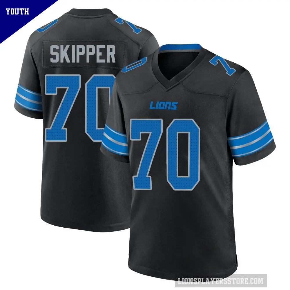 Youth Detroit Lions ＃70 Dan Skipper Black Game Alternate 2nd Jersey