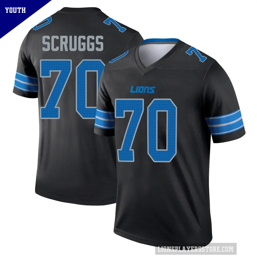 Youth Detroit Lions ＃70 Juice Scruggs Black Legend Jersey