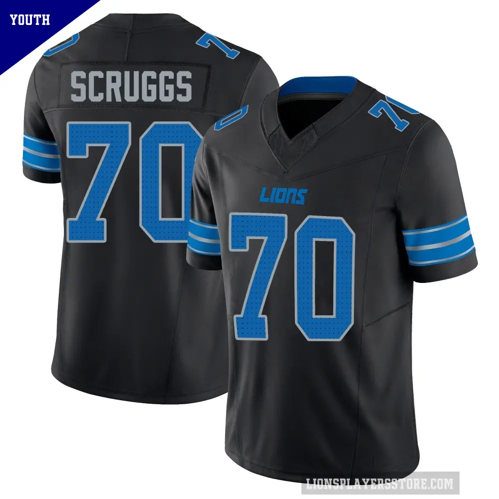 Youth Detroit Lions ＃70 Juice Scruggs Black Limited Alternate Vapor F.U.S.E. 2nd Jersey