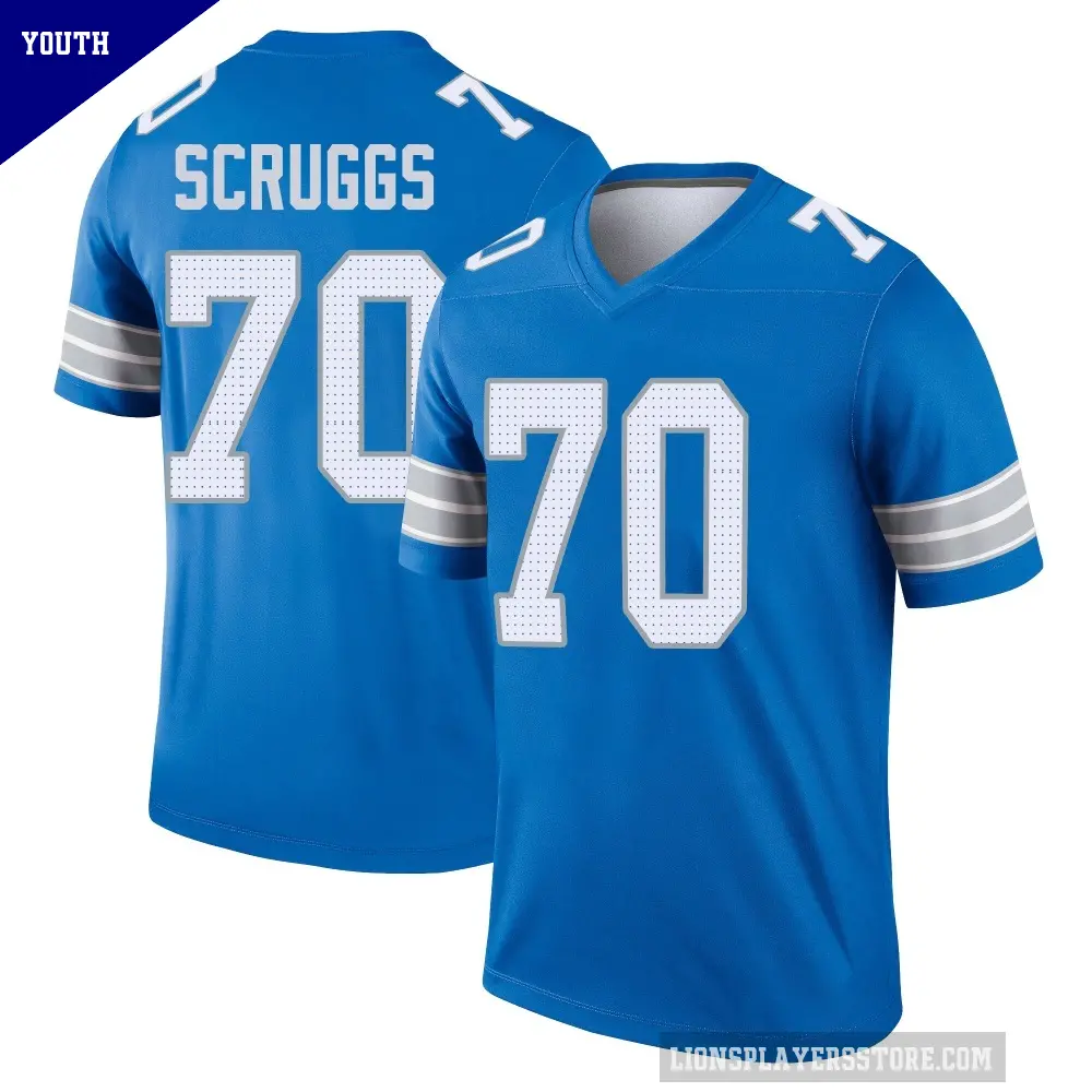 Youth Detroit Lions ＃70 Juice Scruggs Blue Legend 2nd Jersey