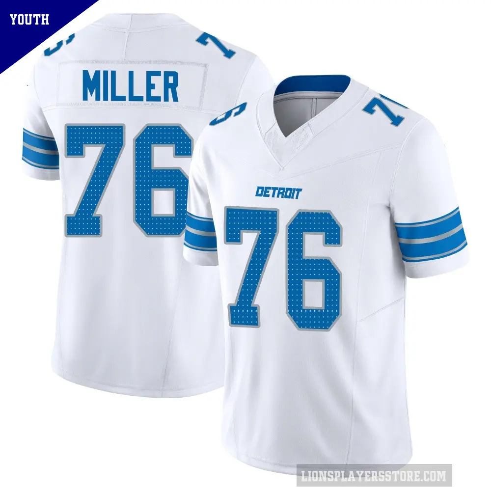 Youth Detroit Lions ＃76 Blake Miller White Limited Vapor F.U.S.E. 2nd Jersey