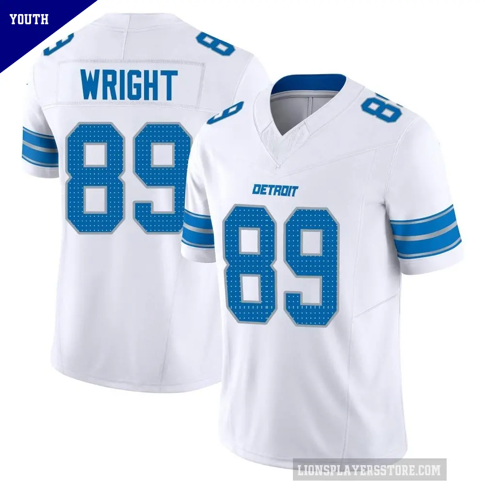 Youth Detroit Lions ＃89 Brock Wright White Limited Vapor F.U.S.E. 2nd Jersey