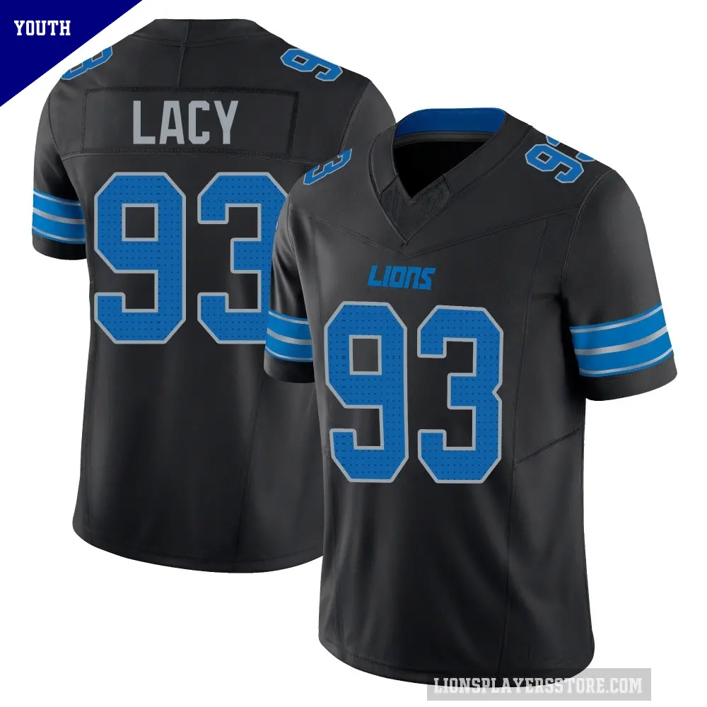 Youth Detroit Lions ＃93 Tyler Lacy Black Limited Alternate Vapor F.U.S.E. 2nd Jersey